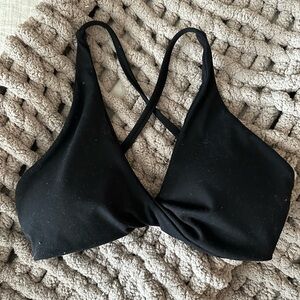 Women's Black Twist Front Bralette